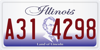 IL license plate A314298
