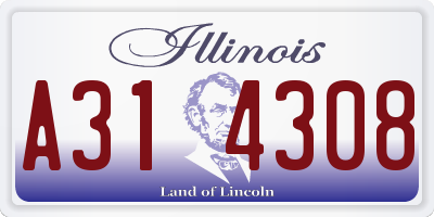 IL license plate A314308