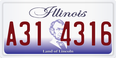 IL license plate A314316