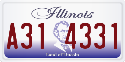 IL license plate A314331
