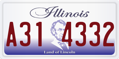IL license plate A314332