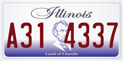 IL license plate A314337