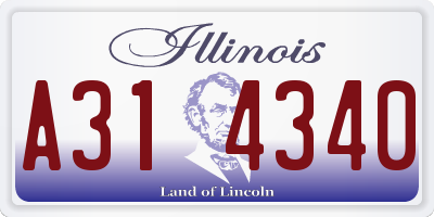 IL license plate A314340