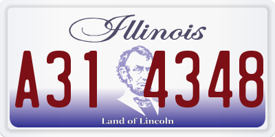 IL license plate A314348