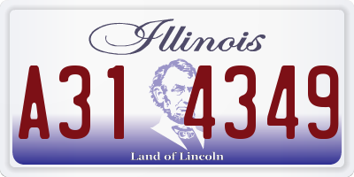 IL license plate A314349