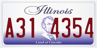 IL license plate A314354
