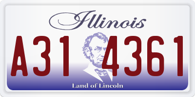 IL license plate A314361
