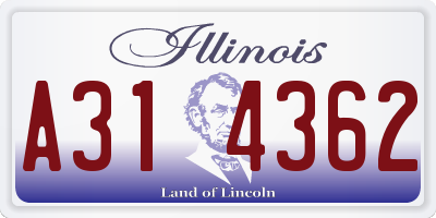 IL license plate A314362