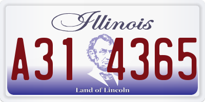 IL license plate A314365