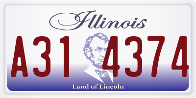 IL license plate A314374