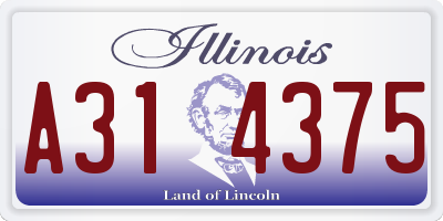 IL license plate A314375