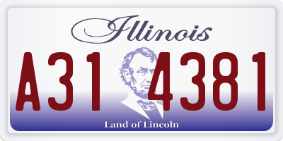 IL license plate A314381
