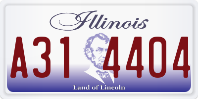 IL license plate A314404