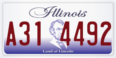 IL license plate A314492