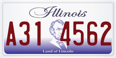 IL license plate A314562
