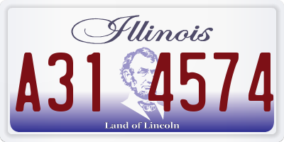 IL license plate A314574