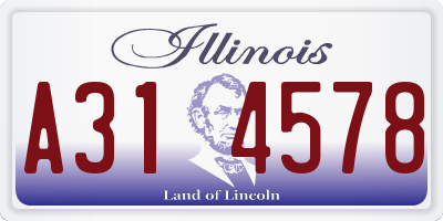 IL license plate A314578
