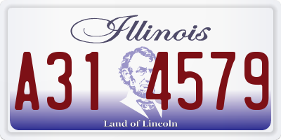 IL license plate A314579