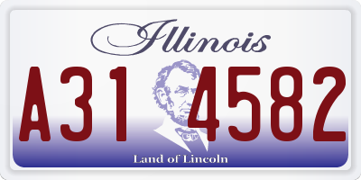 IL license plate A314582