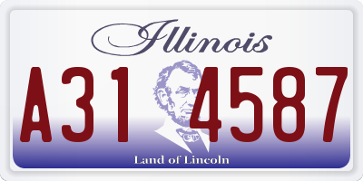 IL license plate A314587