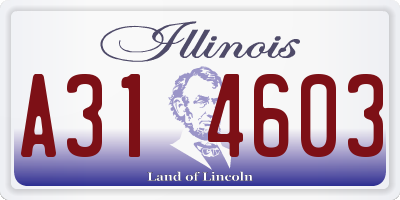 IL license plate A314603