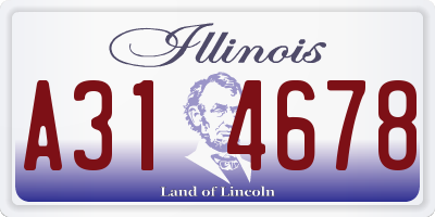 IL license plate A314678