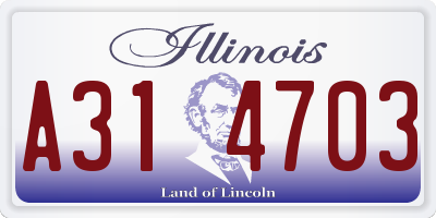 IL license plate A314703