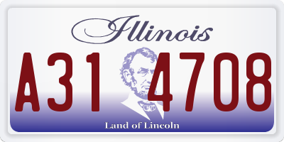 IL license plate A314708