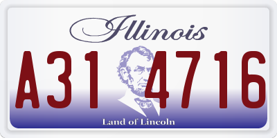 IL license plate A314716