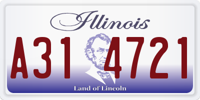 IL license plate A314721