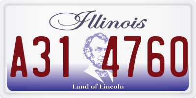 IL license plate A314760