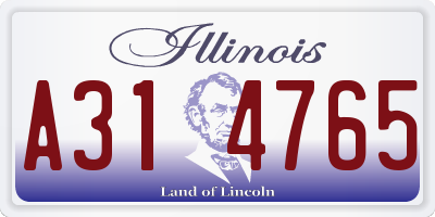 IL license plate A314765