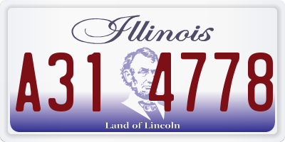 IL license plate A314778