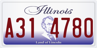 IL license plate A314780