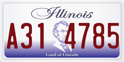 IL license plate A314785