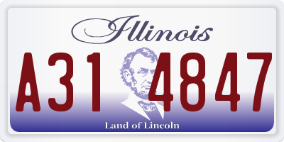 IL license plate A314847