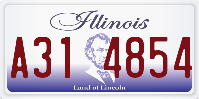 IL license plate A314854