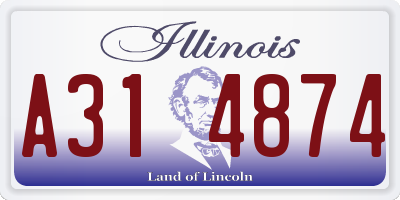 IL license plate A314874