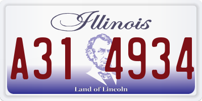IL license plate A314934