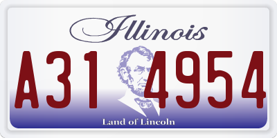 IL license plate A314954