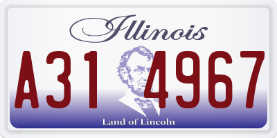 IL license plate A314967