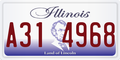 IL license plate A314968