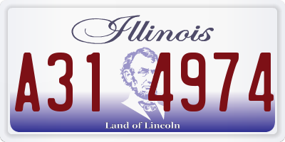 IL license plate A314974