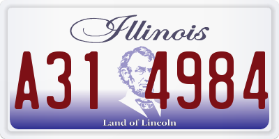 IL license plate A314984
