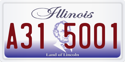 IL license plate A315001
