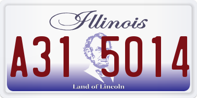 IL license plate A315014