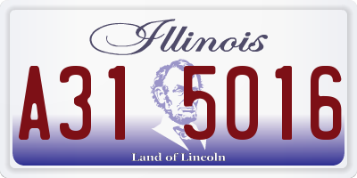 IL license plate A315016