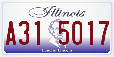 IL license plate A315017