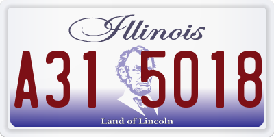 IL license plate A315018