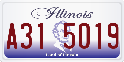 IL license plate A315019